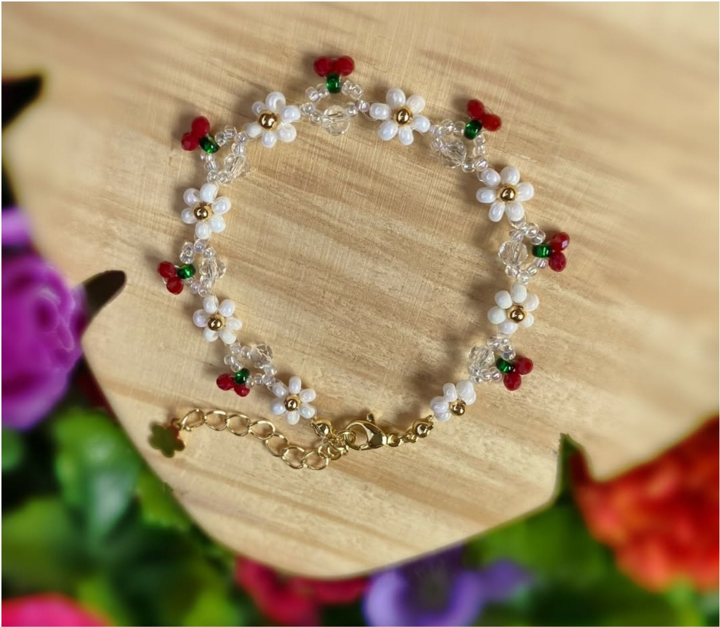 Daisy Cherry Anklet